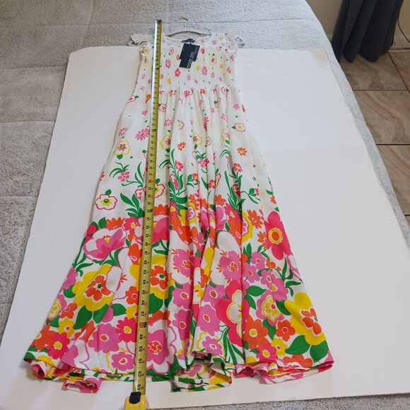 Mister Zimi Abbie Maxi Dress In White Meadow Size 6US/10AUS Floral Print Viscose - Picture 14 of 16